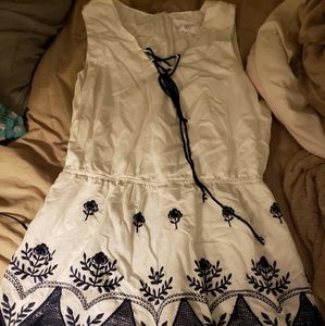 BNWOT white & blue romper size L